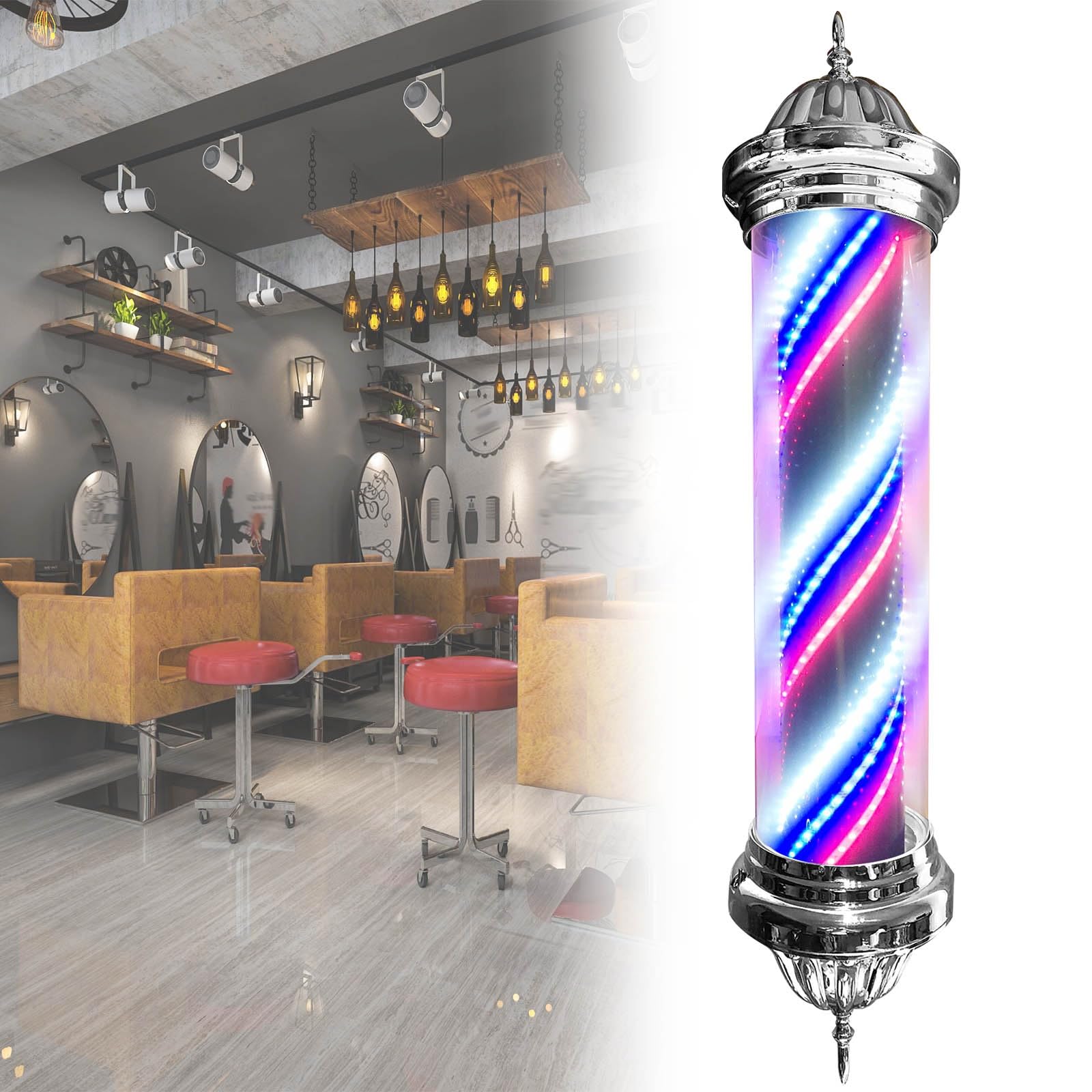 Amazon.co.jp: バーバーポール 理容室ポール回転させ LEDライト 防水